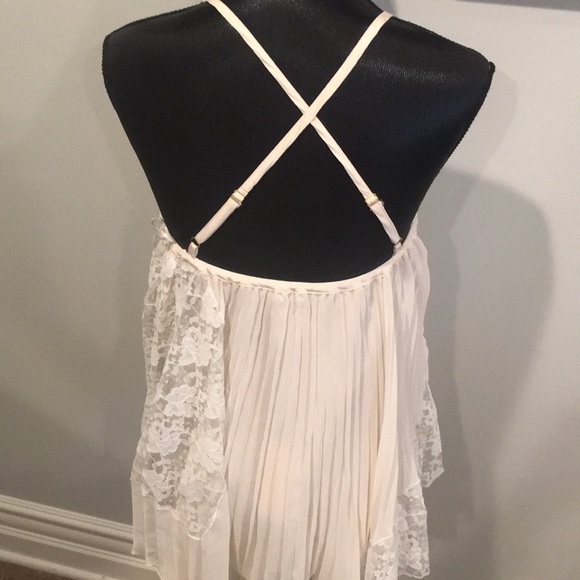 Derek Lam 10 Crosby Ivory Pleated Camisole Blouse with Lace Panels - Picture 8 of 10